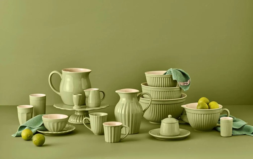 IB Laursen Zelené keramické misky MYNTE WASABI, set 3 ks