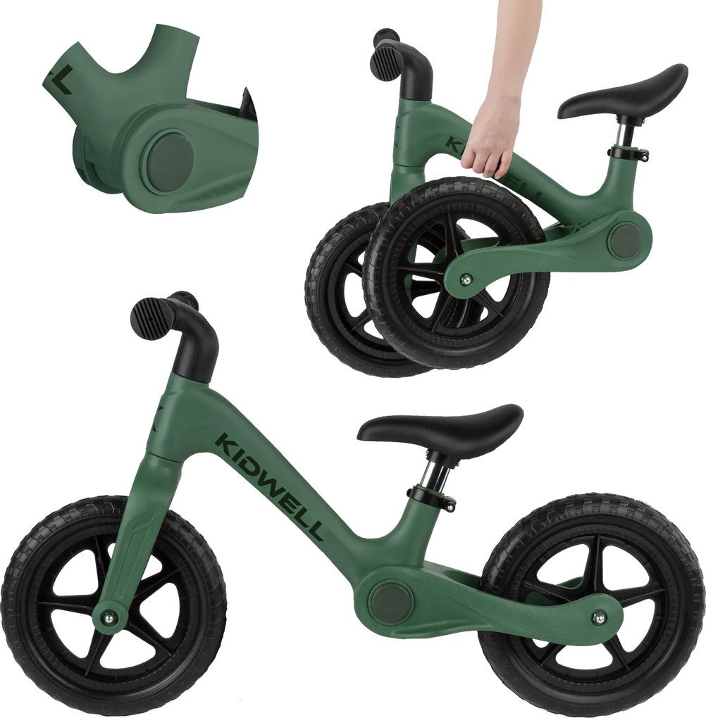Skladacie detské odrážadlo Kidwell FLEX – ľahké 2,9 kg, CLICK & FOLD, EVA kolesá