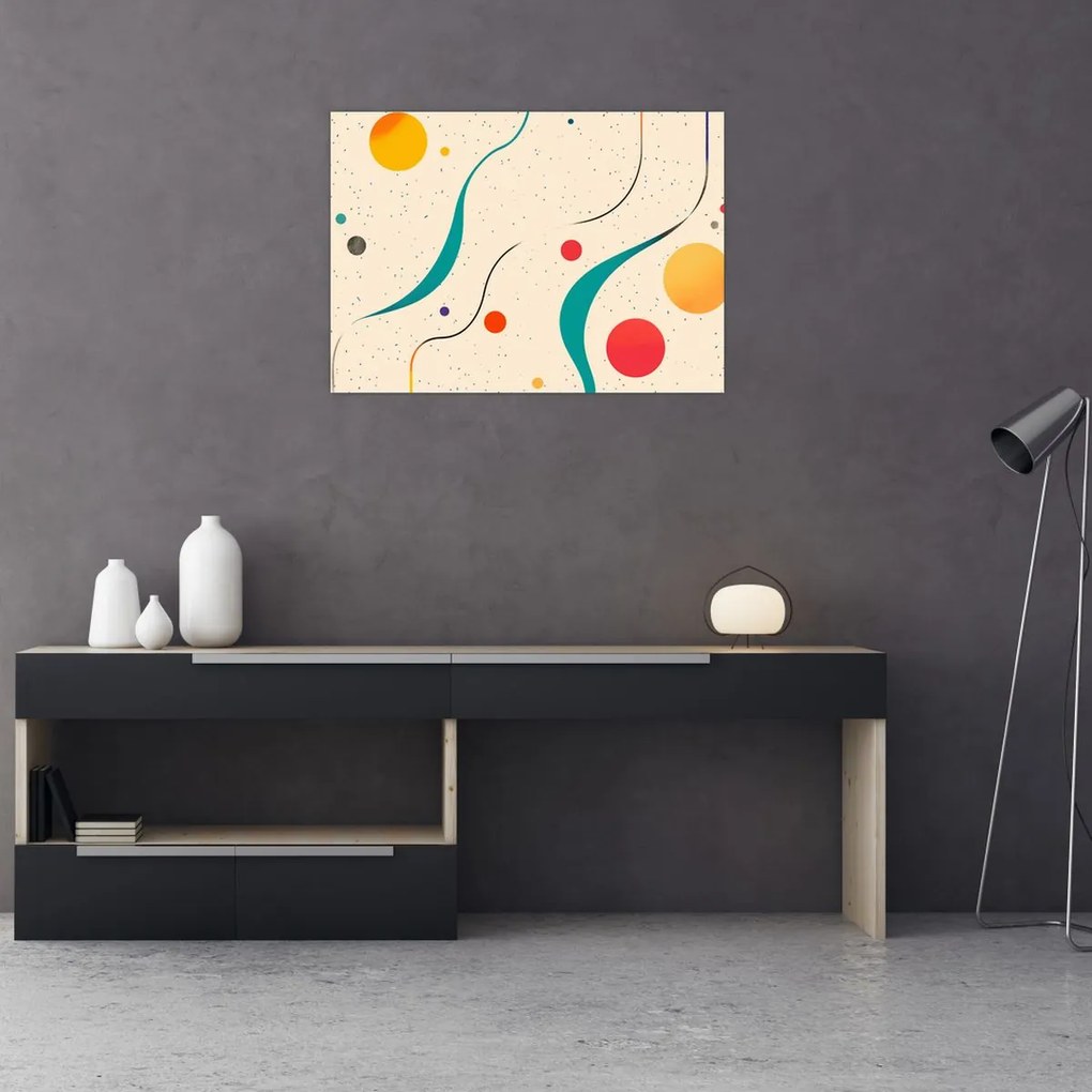 Sklenený obraz - Minimalistická farebná ilustrácia (70x50 cm)