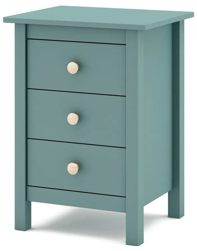 Detský nočný stolík z borovicového dreva v petrolejovomodrej farbe Max - Marckeric