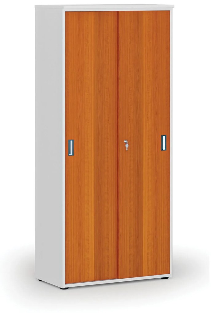 Skriňa so zasúvacími dverami PRIMO WHITE, 1781 x 800 x 420 mm, biela/čerešňa