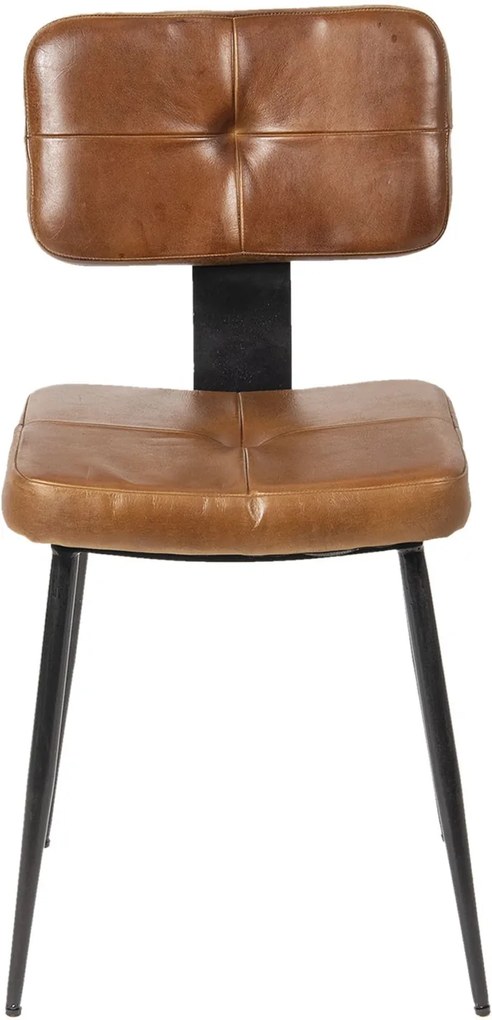 Jedálenská kožená stolička s kovovou konštrukciou Alienor - 43 * 46 * 84 cm