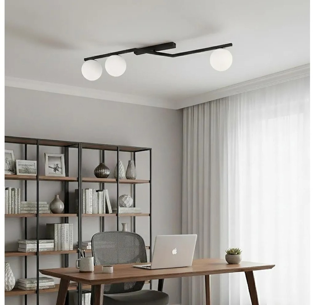 Stropné svietidlo NATON 3xE14/10W/230V čierna/biela