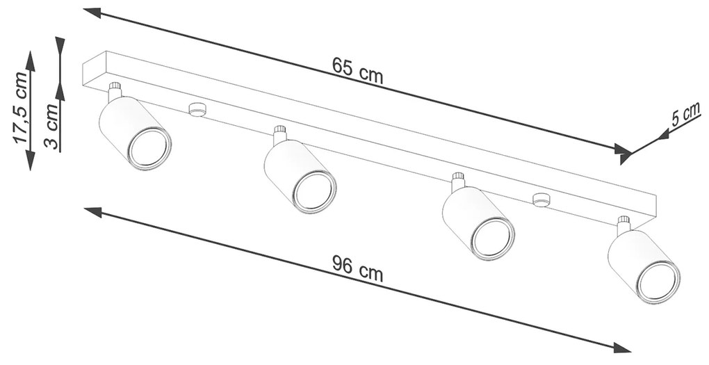 Sollux Lighting Stropné svietidlo VERDO 4 čierne