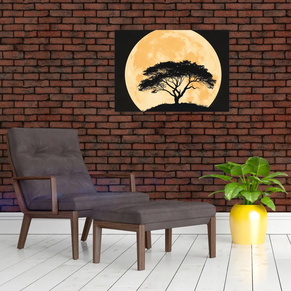 Sklenený obraz – Strom v zlatom splne II. (70x50 cm)