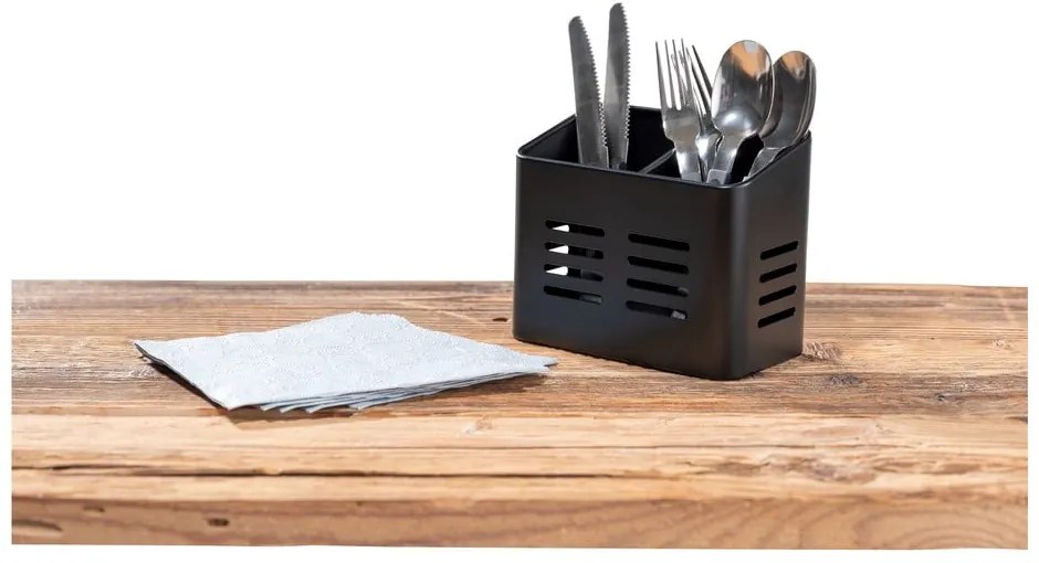Čierny stojan na príbory Wenko Black Outdoor Kitchen Baco