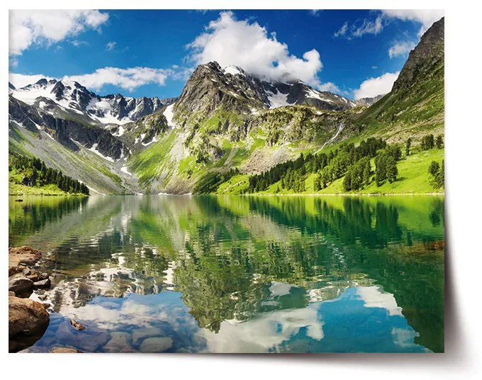 Sablio Plagát Odraz hôr na jazere - 120x80 cm