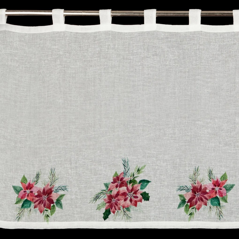 KRÁTKA VIANOČNÁ ZÁCLONA NA PÚTKACH XMAS3 90X150 CM VZOROVANÁ