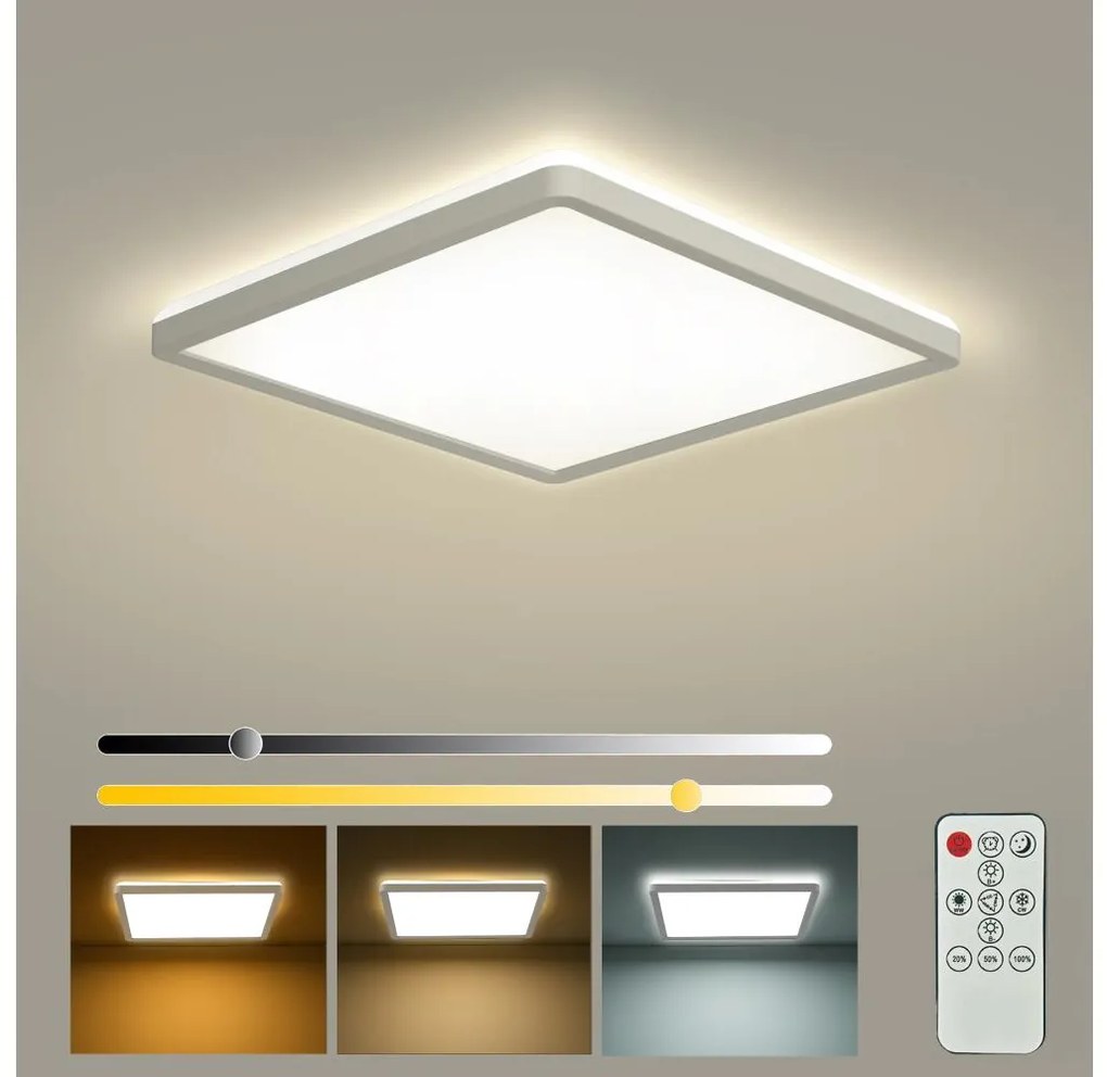 Brilagi - LED Stmieva­teľné svietidlo ULTRA SLIM LED/18W/230V 30x30 cm biela + diaľkový ovládač