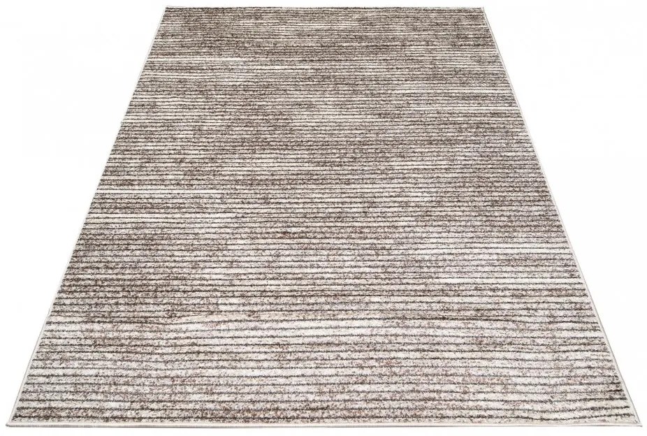 Moderný koberec v hnedých odtieňoch s tenkými pruhmi Šírka: 80 cm | Dĺžka: 150 cm