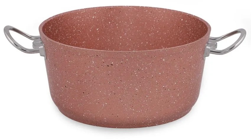 Ružový hliníkový hrniec s pokrievkou Güral Porselen Classic, ø 24 cm