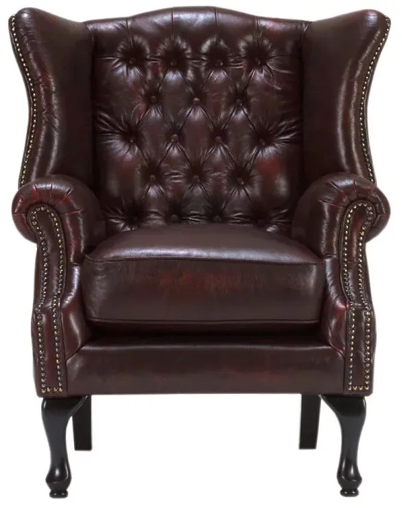 furniture-nabytek.cz - Kreslo ušák Chesterfield Pittsfield z pravej kože, červené