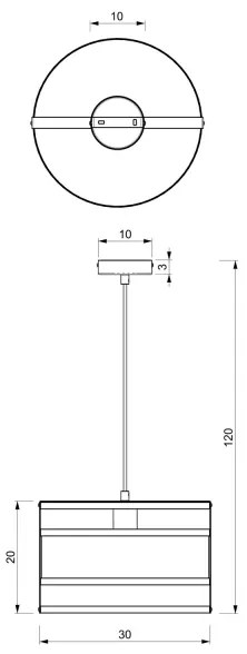 Luster na lanku RIM 1xE27/60W/230V čierna/zlatá