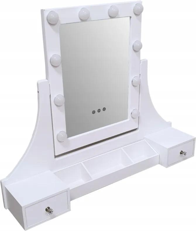 Toaletný stolík so zrkadlom so zabudovanými led svetielkami