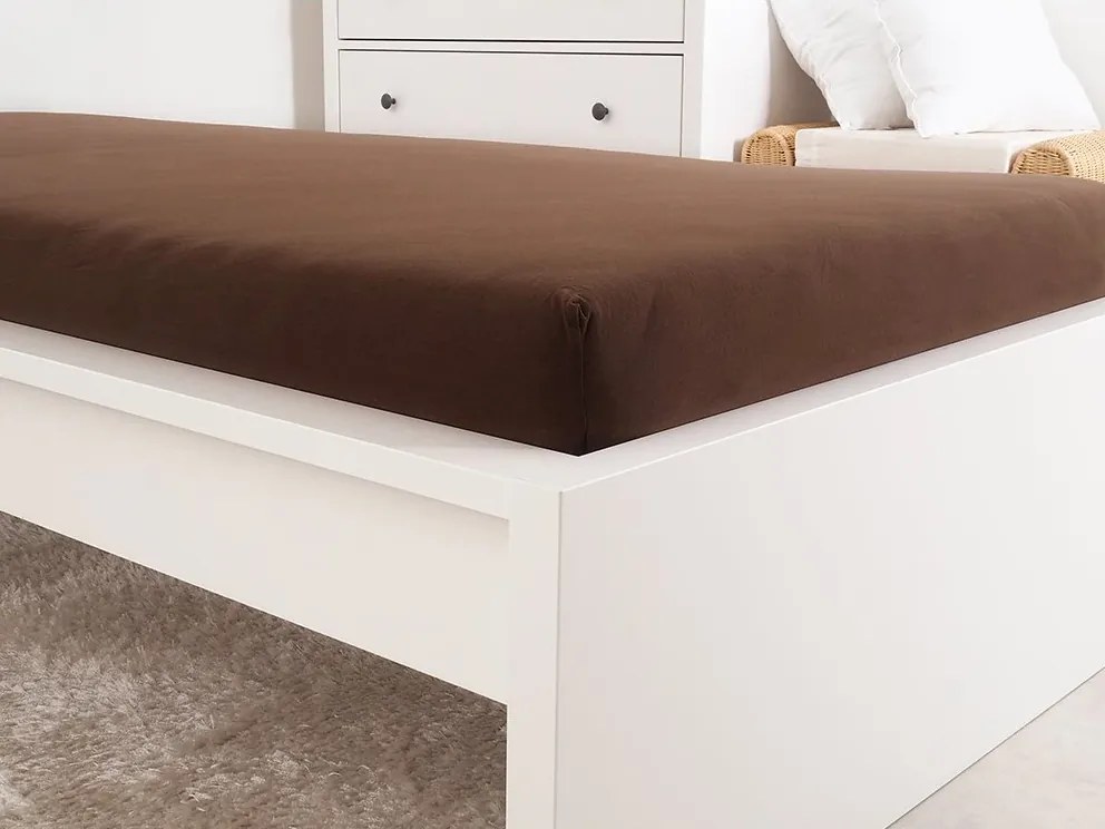 Jersey plachta do detskej postieľky EXCLUSIVE 60x120 cm tmavohnedá
