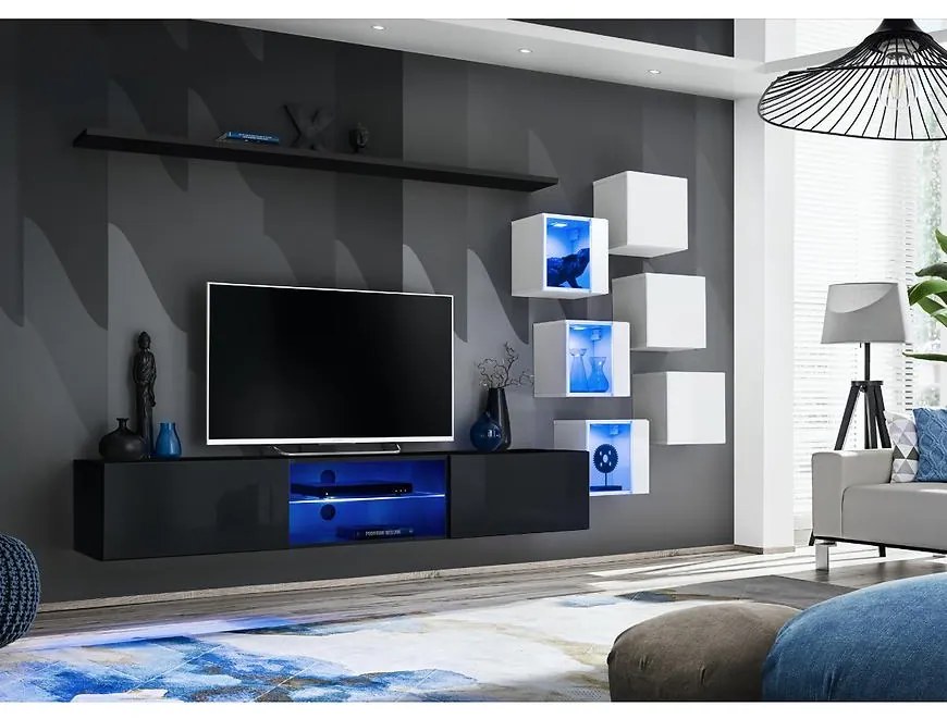 Obývacia Stena Switch Xxi Čierna/Biely