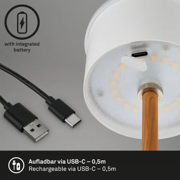 Brilo - LED stolná nabíjacia dotyková lampa KIKI LED/2,6W/5V IP44 2600 mAh čierna