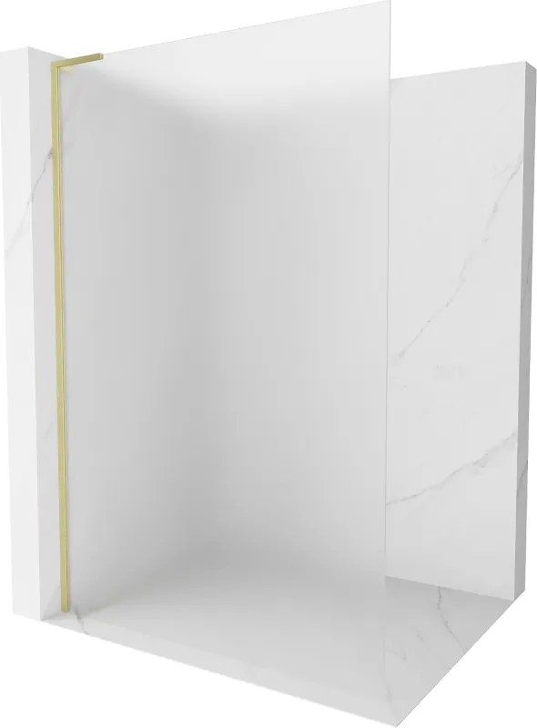 Mexen Kioto L, sprchová zástena Walk-In 120 x 200 cm, 8mm sklo námraza, zlatý matný profil, 800-120-103-55-30