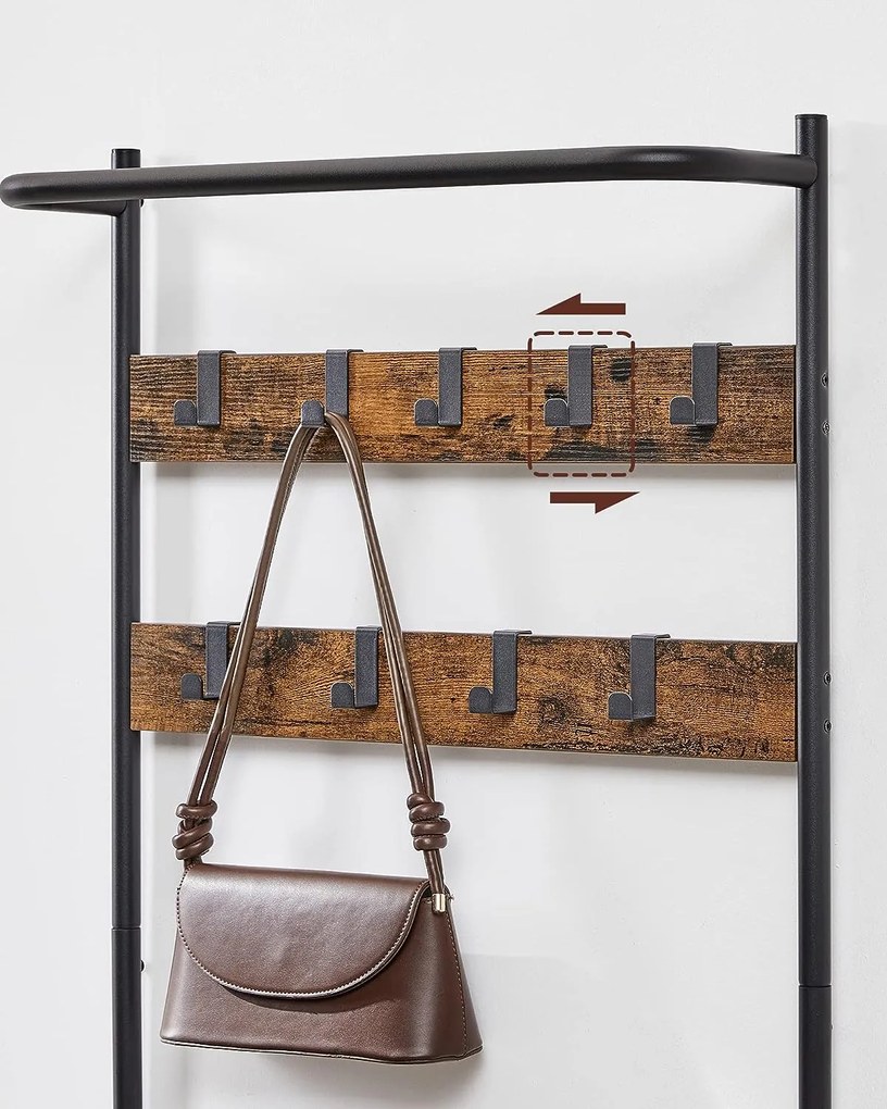 Predsieňová stena TAYLOR s botníkom 180x64 cm, rustikálne hnedá