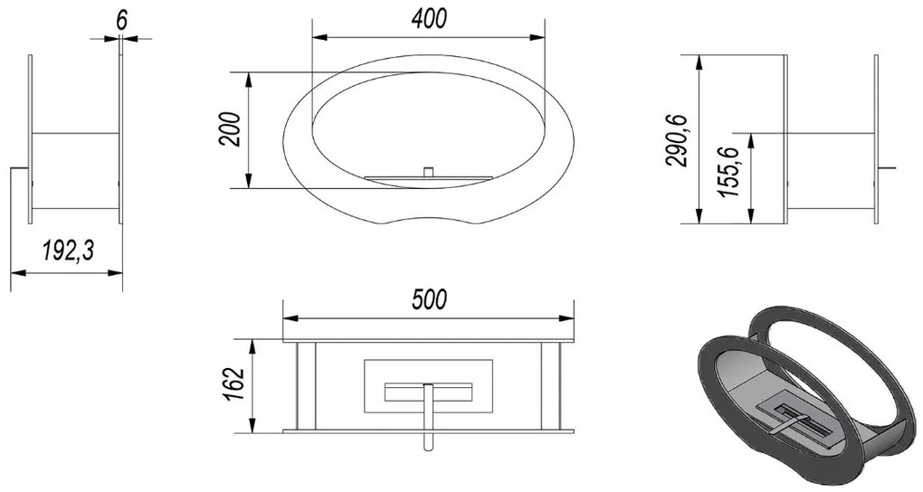 Stolný biokrb Echo čierny