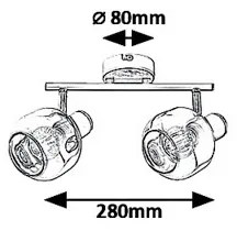 Rabalux 5398 - Bodové svietidlo SALAZAR 2xE14/40W/230V