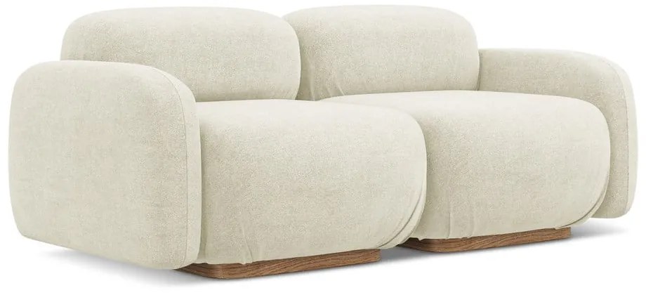 Krémovobiela pohovka z textílie buklé 190 cm Ailani – Makamii