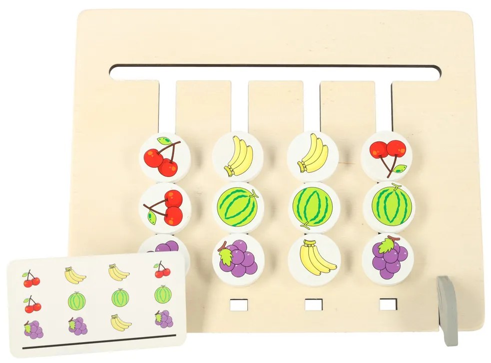 KIK Dřevěná vzdělávací hračka odpovídající barvám montessori ovoce
