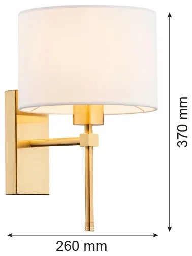 Argon 8048 - Nástenná lampa ABBANO 1xE27/15W/230V mosadz/biela