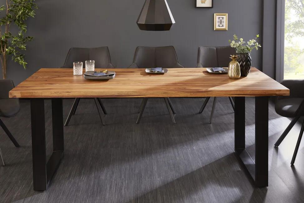 Dizajnový jedálenský stôl z masívu Iron Craft Sheesham 160cm 45mm