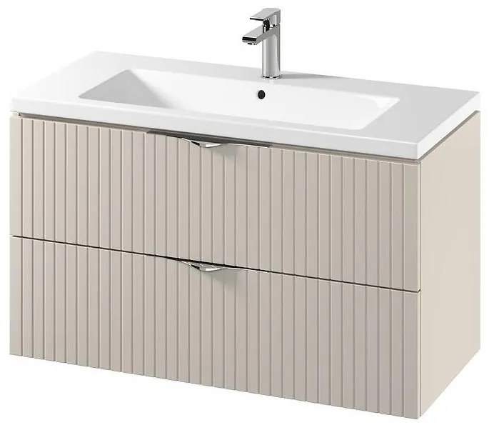 Cersanit S801-548 - Závesná kúpeľňová skrinka s umývadlom TIRSO 100x45 cm béžová