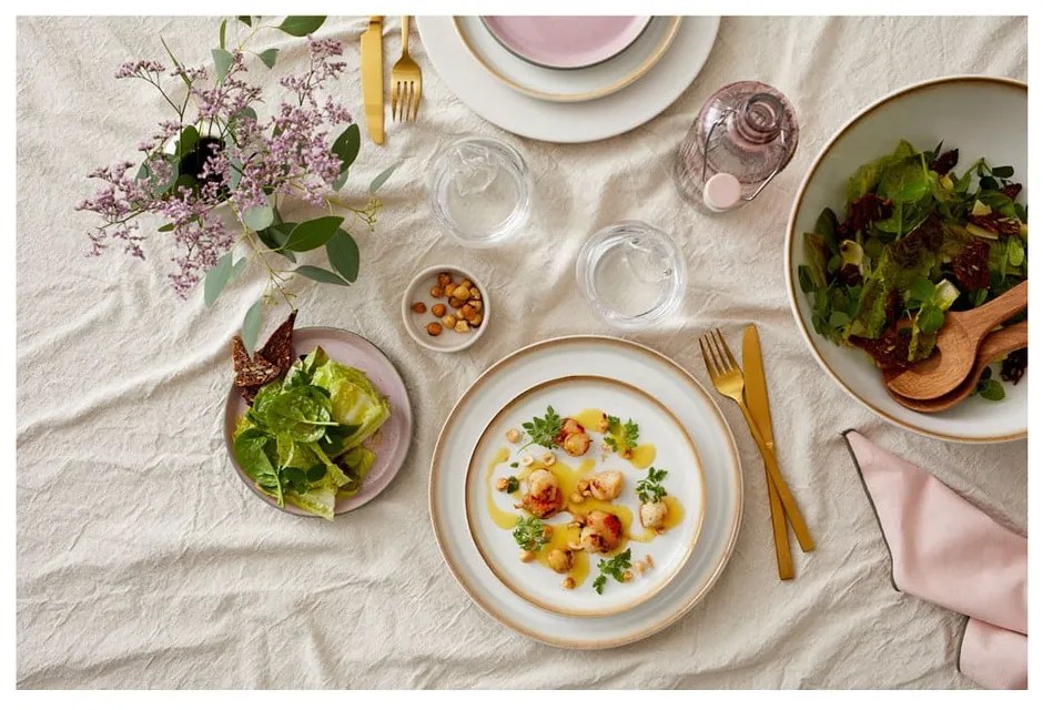 Ružový/sivý dezertný kameninový tanier ø 17 cm Gastro Grey/Light Pink – Bitz