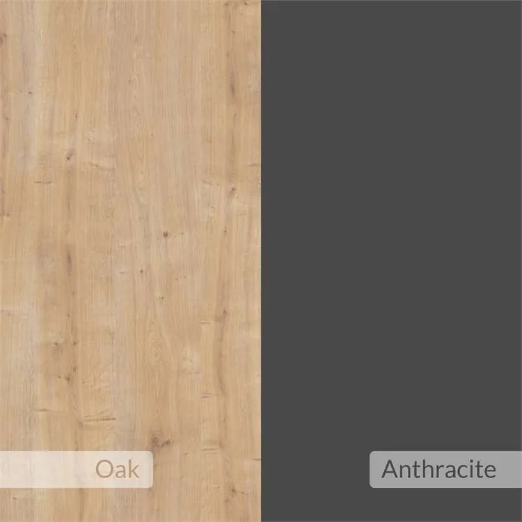 Nástenný vešiak Houseland Eleva dub safírový/antracitovo sivý