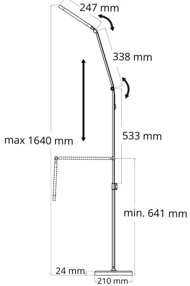 LED Stmievateľná dotyková stojacia lampa FERRARA LED/13W/230V 3000/4000/6000K biela