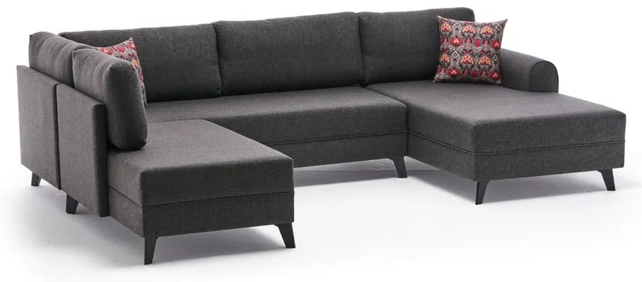 Antracitovosivá rohová pohovka (do tvaru "U") Belen – Balcab Home