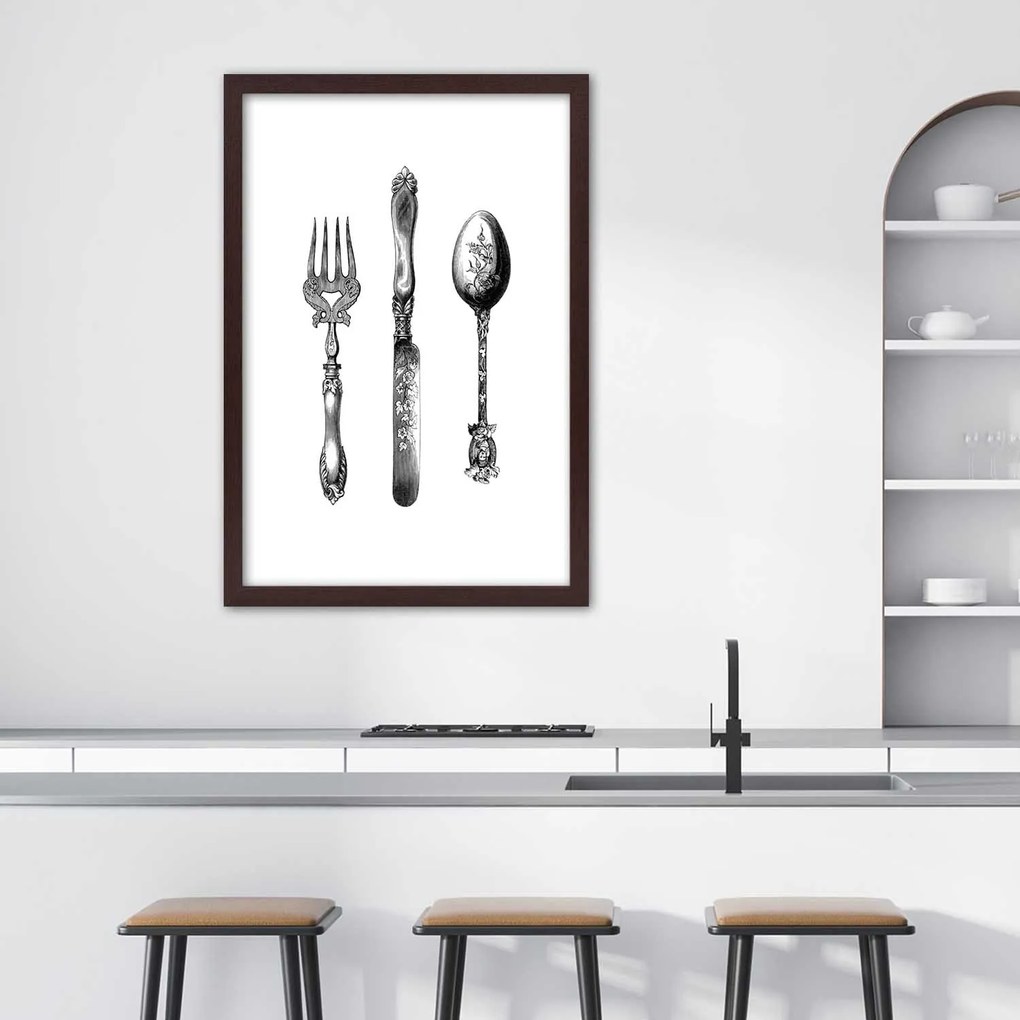 Gario Plagát Rustikálny príbor Farba rámu: Bez rámu, Rozmery: 40 x 60 cm