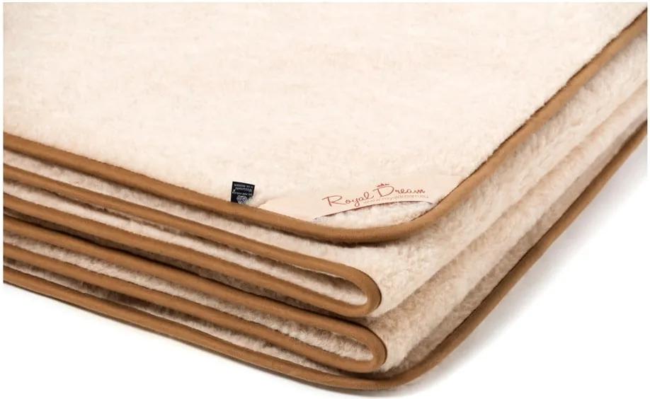 Hnedo-béžová deka z ťavej vlny Royal Dream Cappucino, 220 × 200 cm