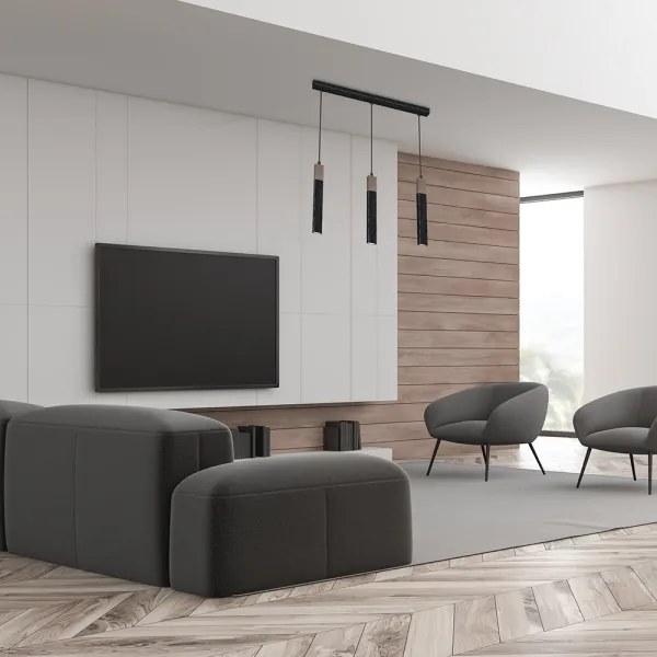 Luster na lanku SOLO 3xGU10/MR11/40W/230V čierna