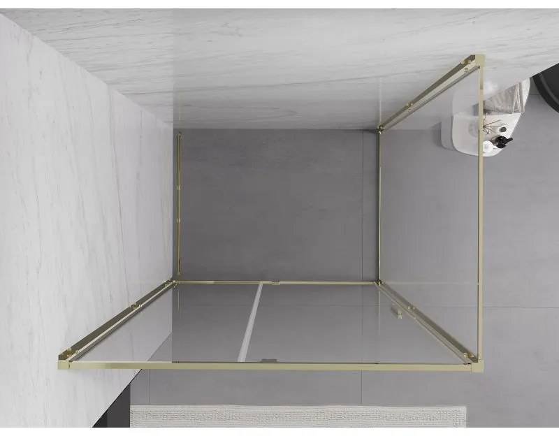 Mexen Exo, výklopný sprchový kút 130 x 80 cm, číre sklo, zlatá, 819-130-080-50-00