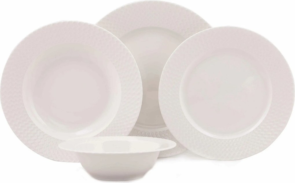 Porcelánová jídelní sada 24 ks Birny bílá