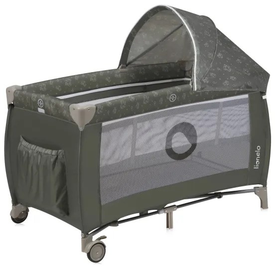 Lionelo - Cestovná postieľka SVEN PLUS béžovo-olivová