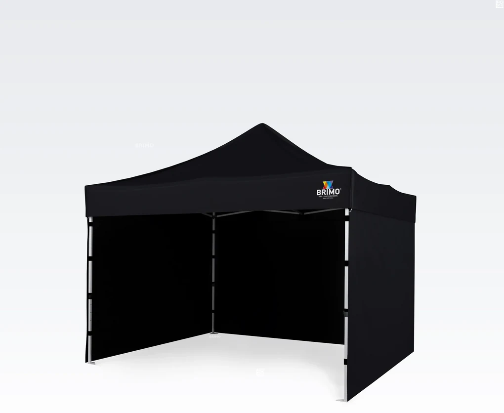 BRIMO Skladací altánok 3x3m - s 3 stenami - Čierna 9