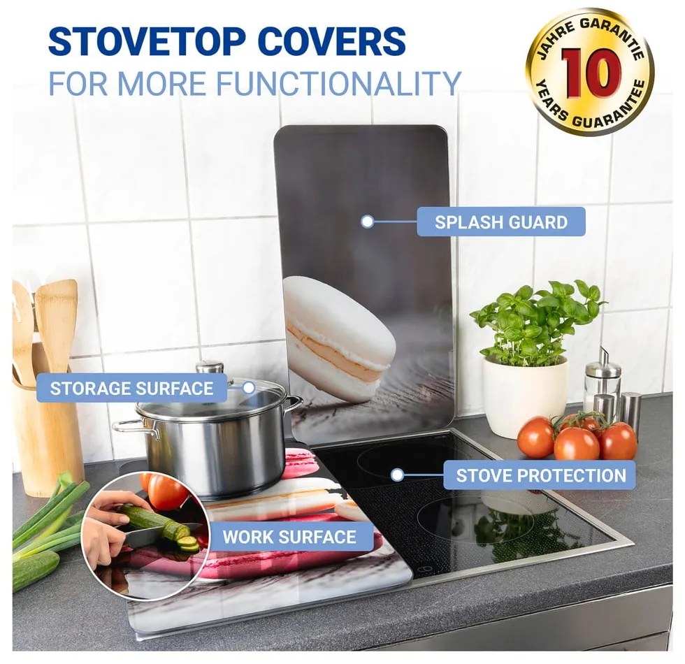 Sada 2 sklenených krytov na sporák Wenko Macarons