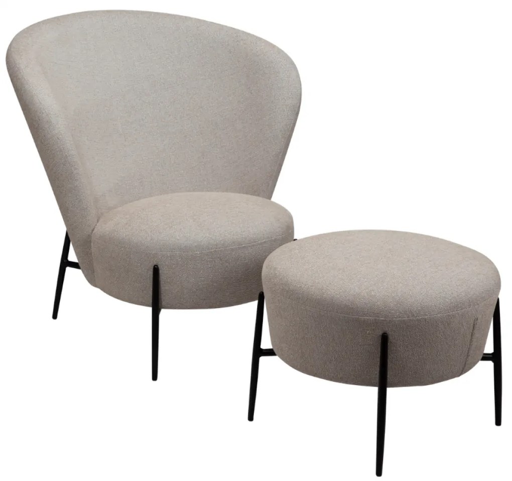 ORBIT ČALÚNENÉ LOUNGE KRESLO cashmere bouclé/black