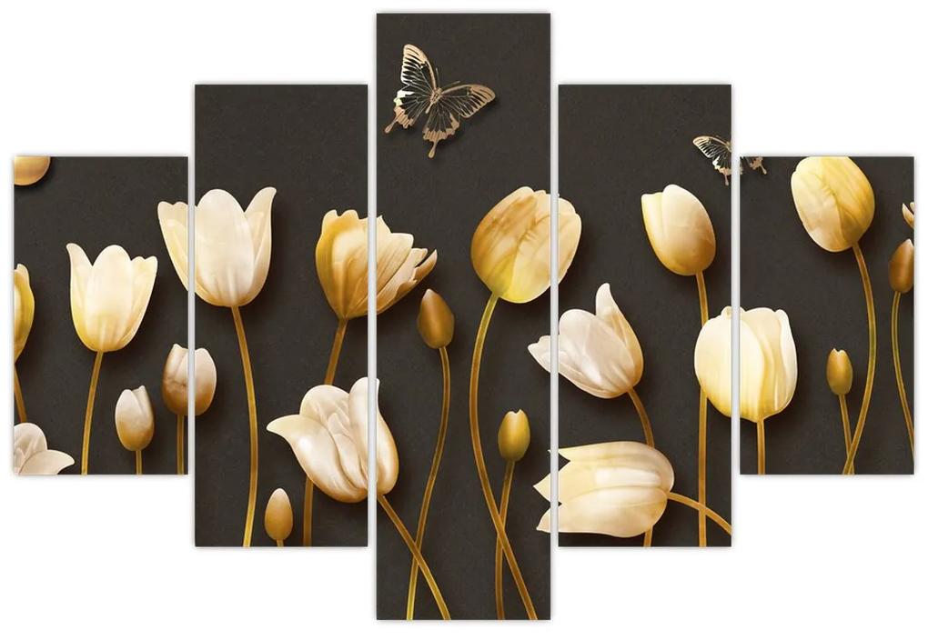 Obraz - Tulipány - abstraktné (150x105 cm)