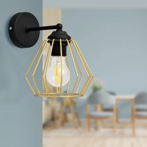 Nástenná lampa AGAT 1xE27/15W/230V zlatá/čierna