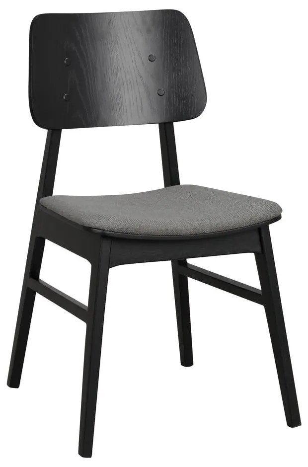 Čierna jedálenská stolička s tmavosivým sedákom Rowico Nagano