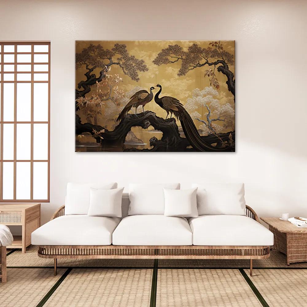 Gario Obraz na plátne Pávy na strome Rozmery: 60 x 40 cm