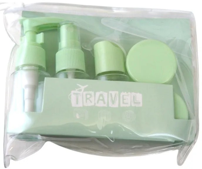 Cestovná sada fľaštičiek na kozmetiku 7 v 1 TRAVEL - viac farieb Farba: Zelená