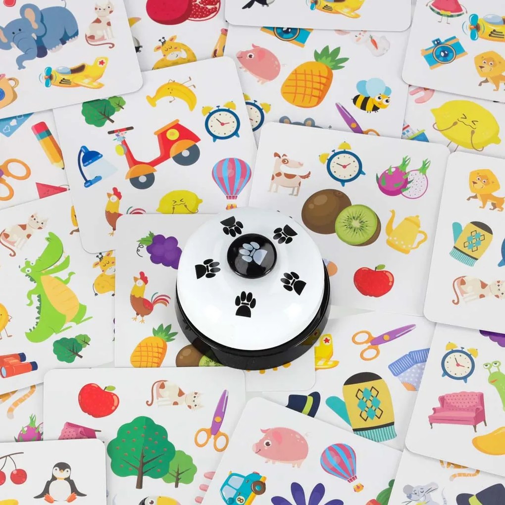 KIK Kartová hra Nájdi pár – 54 kariet + zvonček | Rodinná postrehová hra pre deti