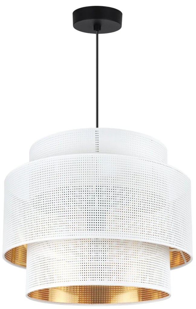 Závesné svietidlo Asti, 1x biele PVC tienidlo, (fi 35cm), g, b